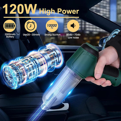 Portable Vacuum Cleaner Cordless Aspirateur Voiture, Handheld Mini Vacuum 10000Pa Powerful Suction, Rechargeable Hand Held Car Dust Buster Wireles...