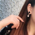 Women's Earrings,18K Rose Gold Plated Earrings Women with Double Titanium Steel Triangular and Zirconia, Nice Women Earrings Gift...