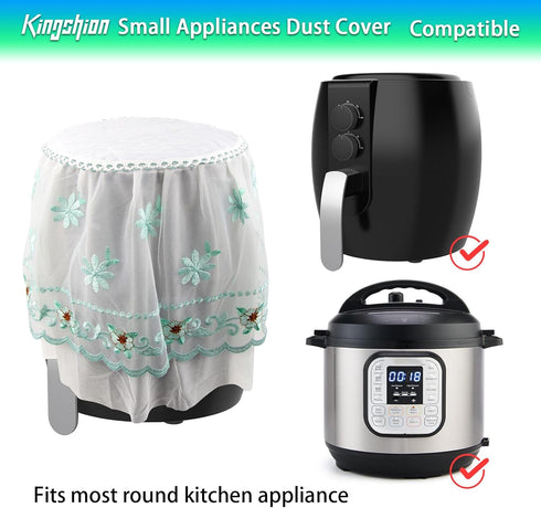 Printed Lace Small Appliances Dust Cover Compatible with Air fryer, Rice Cooker, Ice Maker, Juicer, Soy Milk Maker and Most Round Kitchenware, 11....
