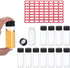 PATIKIL 30ml Clear Glass Vials, 12 Pack Sample Vials with Screw Cap Reagent Media Bottle with Labels Leak-Proof Liquid Sample Glass Vial for Lab L...