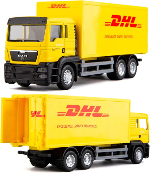 BDTCTK Compatible for DHL Container Truck Car Model Toy Cars, Zinc Alloy Die-Cast Vehicles Kid Toys for Boy Girl Gift...
