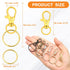 120pcs Key Chain Clip Hooks, Evatage Swivel Clasps Lanyard Snap Hook with Key Rings, Keychain Hooks for Lanyard, Purse and Crafting...