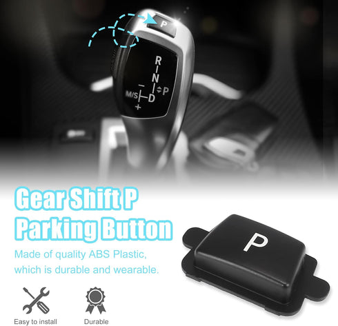 X AUTOHAUX Car Gear Shift P Button Gear Shift Knob Lever Parking Button Cover for BMW 3 Series F30 F31 F34 5 Series F10 F11 7 Series F01 F02 X3 F2...