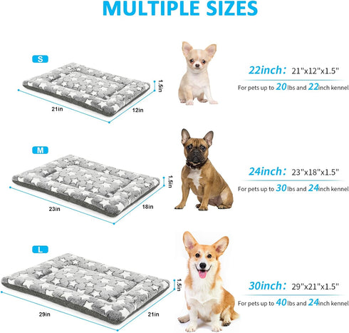 Dog Bed Mat, Reversible Dog Crate Pad for Medium Small Dogs, Portable and Soft Pet Bed Mat, Machine Washable Pet Bed Pad for 24-inch Kennel...