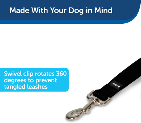 PetSafe Nylon Dog Leash - Strong, Durable, Traditional Style Leash with Easy to Use Bolt Snap - 1 in. x 4 ft., Black...