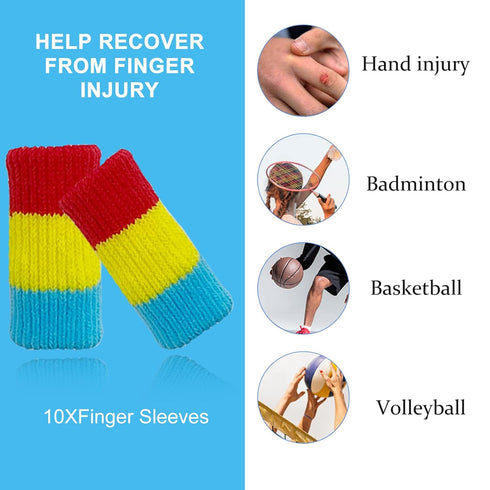 Finger Compression Sleeves Support, Finger Sleeve Protectors Cots Thumb Brace for Trigger Finger Arthritis Swelling Basketball Sport, Breathable E...