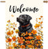 Floral Black Lab Garden Flag Large Fall House Flag 28x40 Double Sided Orange Wildflower Labrador Dog Yard Flags for Outside Autumn Lawn Flags Welc...
