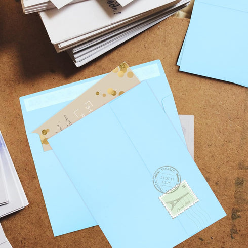 50 Packs Blue 5x7 Envelopes, Blue Envelopes 5x7, A7 Invitation Envelopes, Blue Envelopes, Envelopes Self Seal for Weddings, Invitations, Photos, G...