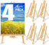 AROIC Wood Easels, Easel Stand for Painting Canvases, Art, and Crafts. (11.8 inch, 4 Pack), Tripod, Painting Party Easel, Kids Student Table Schoo...