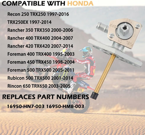 Fuel Vavle Petcock 16950-HM8-003 16950-HN7-003 Shut off Tank Switch Fits For Honda Rancher TRX350 TRX400 TRX420 Foreman TRX400 TRX450 TRX500 Recon...