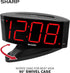 Sharp Home LED Digital Alarm Clock – Swivel Base - Outlet Powered, Simple Operation, Alarm, Snooze, Brightness Dimmer, Big Green Digit Display, (M...