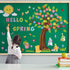 150 Pcs Spring Classroom Tree Bulletin Board Set Hello Spring Bulletin Board Decorations Flowers Green Leaves Woodland Cutouts Bulletin Board Stic...