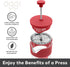 Oggi Borosilicate Glass French Press Coffee Maker (20oz)- 5 Cup Capacity, Coffee Press, Single Serve Coffee Maker, Stainless Steel Lid & Plunger, ...