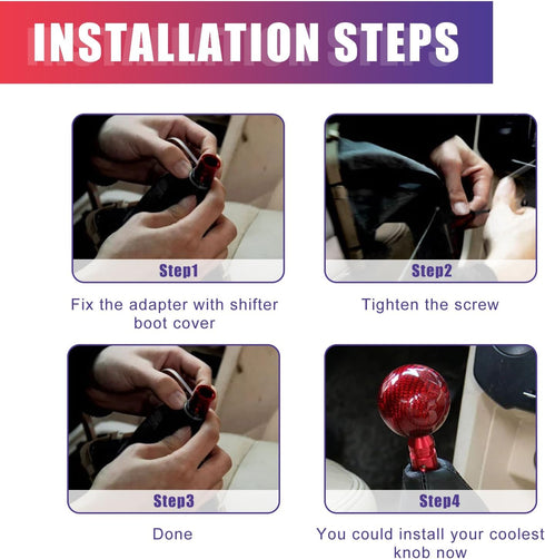 Pack-1 M12 x 1.25 Car Shift Knob Adapter for Non-Threaded Shifters, Metal Vehicle Transmission Gear Stick Shift Connector, Universal Automotive Sh...