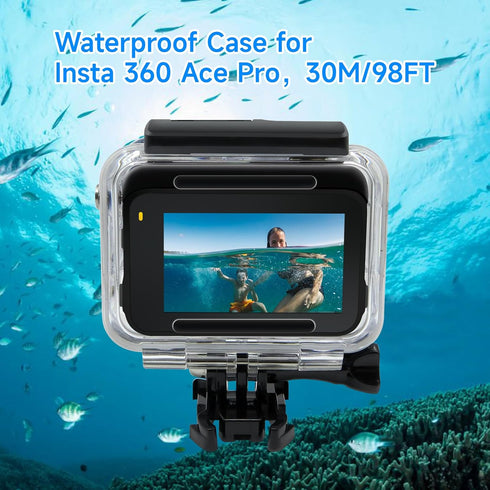 SHOOT Waterproof Housing Case for Insta 360 Ace Pro Diving Protective Underwater Shell with Quick Release Bracket & Thumbscrew Accessories...