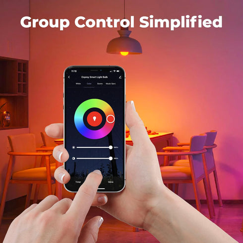 Smart Light Bulbs, 16 Million RGBCW/WW LED Light Bulbs, Music Sync, Bluetooth and Wi-Fi, App Control, A19 E26 9W (60W Equivalent), 806LM (4 Pack)...