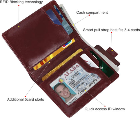 XEYOU Mens Wallet RFID Blocking Genuine Leather Bifold Wallets for Men with ID Card Window 7 Card Holders Slim Pocket Wallet...