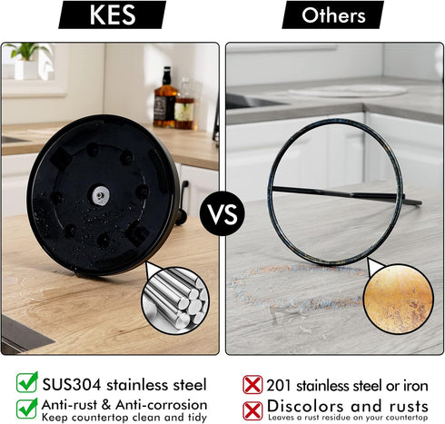 KES Matte Black Paper Towel Holder Countertop, Kitchen Paper Roll Holder Stand with Weighted Base Heavy for Standard or Gaint Rolls SUS304 Stainle...