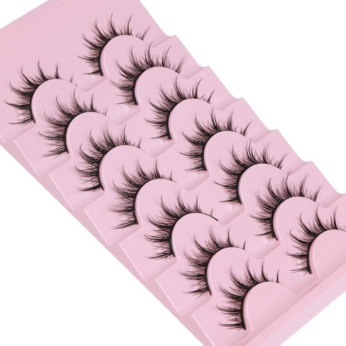 Manga Lashes Natural Look False Eyelashes Anime Lashes Mink Wispy Fluffy Spiky 3D Volume Eyelashes Pack Korean Japanese Asian Cosplay Fake Eyelash...
