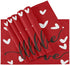 Valentine's Day Love Heart Red Buffalo Check Placemats Set of 4 Table Mat Mother's Day Rose Tulip Flowers Table mats Placemat Heat-Resistant Stain...