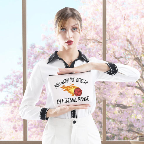 DandD Inspired Gift Role Playing Games Gift D20 Dice Storage Accessories Pouch Bag Gift for RPG DnD Game Players (Bold Words Bag)...