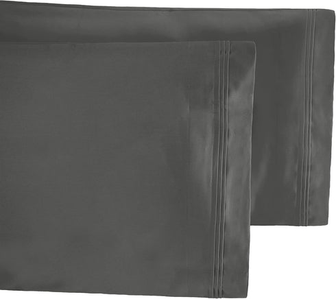 Superior Egyptian Cotton King Pillowcases, 650 Thread Count, 2-Pieces, Grey...