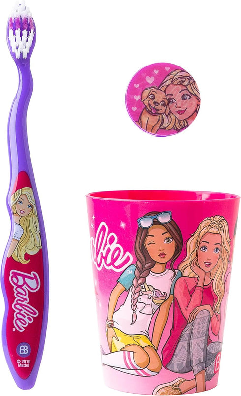 Licensed Branded B4RBIE 3 Pieces Toothbrush Set for Girls...