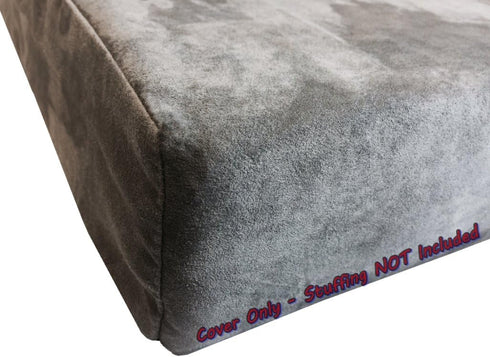 Dogbed4less DIY Pet Bed Pillow Grey MicroSuede Duvet Cover and Waterproof Internal case for Dog and Cat at 37X27X4 Inch - Covers only...