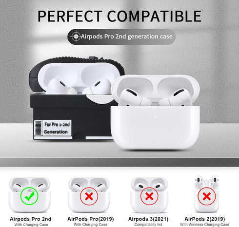 Maxjoy for Airpods Pro Case, Cute 3D Box Case Compatible with Airpods Pro 2019 Case, Shockproof for Airpod Pro Case Men Women with Cleaner Kit & K...