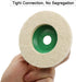 ANCIRS 5 Pack 4 Inch Round Wool Felt Disc Wheel Pad, for 100 Angle Grinder, Buffing Polishing Buffer Bore Dia-White & Green...