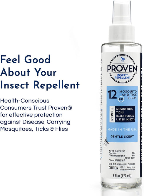 Proven Insect Repellent Spray – Keep Mosquitoes, Ticks and Flies Off, DEET Alternative Repellent, Up to 12-Hour Protection, Great for Camping or H...