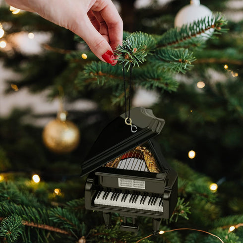 Broadway Gifts 3.5" Black Wood Grand Piano Ornament Decoration - Instrument Ornament Gift for Piano Players...