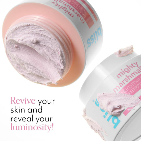 Bliss Mighty Marshmallow Bright & Radiant Whipped Mask - Brightening & Hydrating Face Mask - 1.7 Oz - Luminious Skin - Clean - Vegan & Cruelty-Fre...