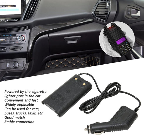 2 Way Radio Car Charger for Baofeng UV-9R Plus UV-9R Pro, Walkie Talkie Base Desktop Charger, Cigarette Lighter Port Power Supply for Buses Trucks...