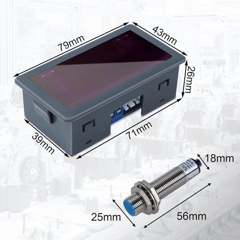Digital LED Tachometer, Icstation RPM Speed Meter AC 110V 220V Digital Motor Tachometer with Hall Proximity Switch Sensor NPN for Lathes, Conveyor...