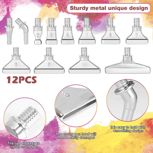 DoreenBow 21Pcs Diamond Art Painting Pen Metal Tips Kit Stainless Screw Thread Tips Multi Placer Tips Diamond Art Painting Accessories 5D Diamond ...