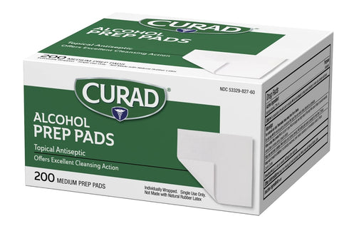 Curad Alcohol Disinfectant Prep Pads, 2-ply, Medium Size, 200 Count...