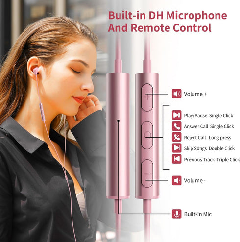 3.5mm Earbuds Wired Headphones for Samsung A25 A15 A14 A03S A23 Galaxy Note 5 8 9 S10E S10+ S8+ S9 Deep Bass 3.5mm Headset for iPhone iPad Google ...