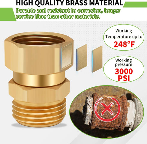 Boltigen Garden Hose Swivel Connector, 3/4GHT Garden Hose Swivel Fitting, 360 Degree Male to Female Hose Adapter for Outdoor...