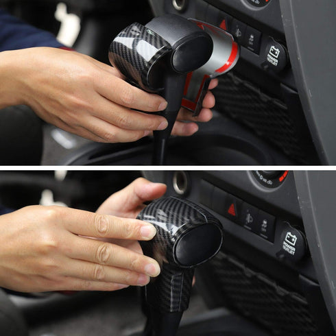 RT-TCZ for Wrangler JK Gear Shift Knob Handle Cover Trim for Jeep Wrangler JK JKU 2007-2010 Carbon Fiber Interior Accessories...
