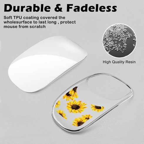 Cute Case Compatible for Apple Magic Mouse 1/2 with Flower Flora Design Thin Soft Silicone Clear TPU Non-Slip Apple Magic Mouse 1st and 2nd Genera...
