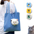 Cat Out Bag, Cute Cozy Cartoon Hands Free Show Head Cat Sling Carrier, Cat Restrainer Shoulder Bag for Outdoor Travel (Denim, Medium)...