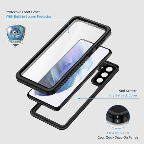 Lanhiem for Samsung Galaxy S21 Case, IP68 Waterproof Dustproof Case with Built-in Screen Protector, Rugged Full Body Shockproof Protective Phone C...
