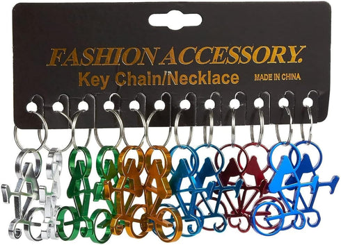Juvale Keychain Bottle Opener - 12-Pack Bicycle Bike Portable Beer Bottle Metal Openers for Wedding Party Favor in 6 Colors...