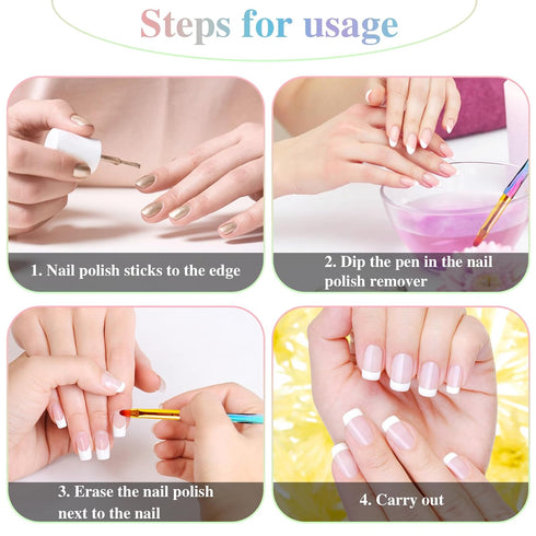 3pcs Nail Polish Clean Up Brush Thin Nail Art Paint Brush for Cleaning Gel Nail Polish Remover Brush Manicure Brush for Nails Cleaning Acetone Des...