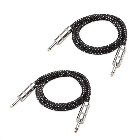 Cable Matters 2-Pack Premium Braided 12 AWG 1/4 Inch Speaker Cable 3 ft with 6.35mm TS Connector...