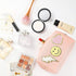 Preppy Patch Makeup Bag Leather Cosmetic Bag Small Makeup Pouch, Portable Waterproof Travel Toiletry Organizer,Cute Preppy Makeup Bag for Women Gi...