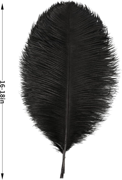 Larryhot Black Ostrich Feathers Bulk - 16-18 inch 10pcs Feathers for Vase,Wedding Party Centerpieces and Home Decorations (Black)...