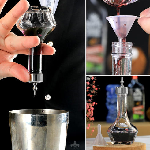 LINALL Bitters Bottle Set of 3-1.7oz/50ml Dasher Bottles with Gold Rose Gold and Matte Black Dasher Top Professional Bar Tool for Making Craft Hom...