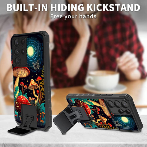 for Samsung Galaxy S23 Ultra Case,Galaxy S23 Ultra 5G Phone Case with Sliding Camera Cover & Kickstand Dual Layer Hard PC Soft TPU Shock Proof Cas...